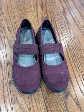 Remonte Burgundy Woven Mary Jane Flats